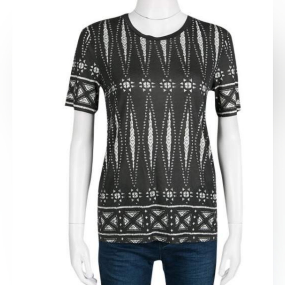 Tory Burch  Printed Pima Cotton T-shirt Sz Small